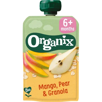 Organix Knijpfruit Mango, peer & granola 6x 6mnd