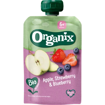 Organix Knijpfruit Appel, Aardbei & Bosbes 6x 6+m