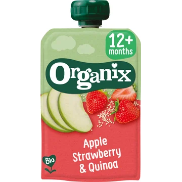 Organix Knijpfruit appel, aardbei & quinoa 6 x 12mnd