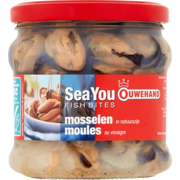 Ouwehand Sea You Fish Bites Mosselen in Natuurazijn 355 g