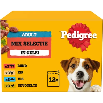 Pedigree Adult Maaltijdzakjes - Mix Selectie in gelei - Hondenvoer - 12 x 100 g