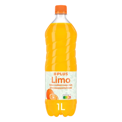 PLUS Limonadesiroop Sinaasappel Fles 1000 ml