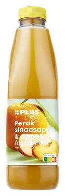PLUS Fruitdrink Perzik sinaasappel &amp; appel Fles 1000 ml