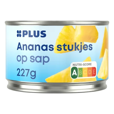 PLUS Ananasstukjes op sap Blik 227 g