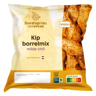 PLUS Boerentrots Kipborrelhapjes milde chili Tray 900 g