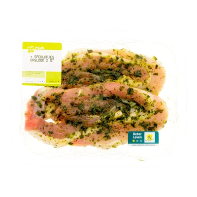 PLUS Boerentrots Speklapjes daslook 2 stuks 200 gram
