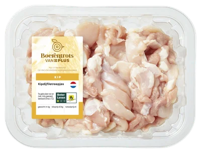 PLUS Boerentrots Kipdijfiletreepjes Tray 350 g