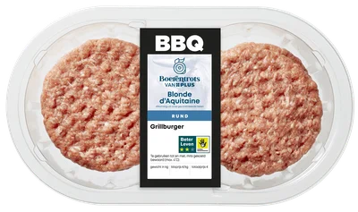 PLUS Boerentrots Grill hamburger 4 stuks Tray 300 g