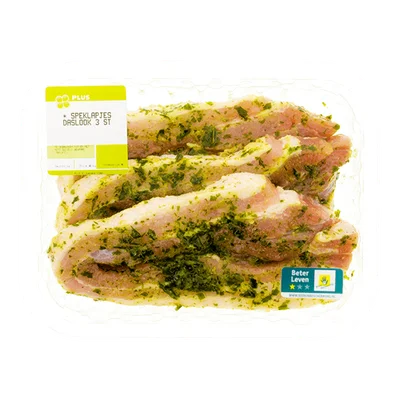 PLUS Boerentrots Speklapjes daslook 3 stuks 300 gram