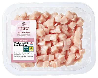 PLUS Boerentrots Varkensfiletblokjes fijn 300 gram