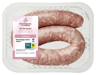 PLUS Boerentrots Groningse verse worst Krimp 400 g