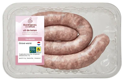 PLUS Boerentrots Verse worst grof Tray 500 g