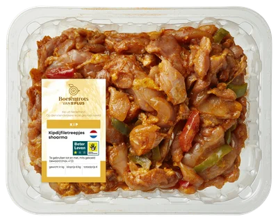PLUS Boerentrots Kipreepjes shoarma Tray 500 g