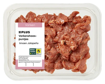 PLUS Boerentrots Varkenshaaspuntjes Jalapeno 250 gram