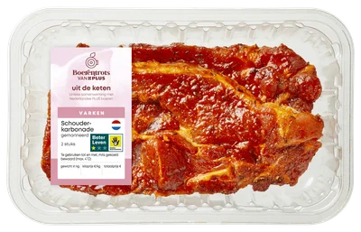 PLUS Boerentrots Schouderkarbonade gemarineerd 2st 250 gram