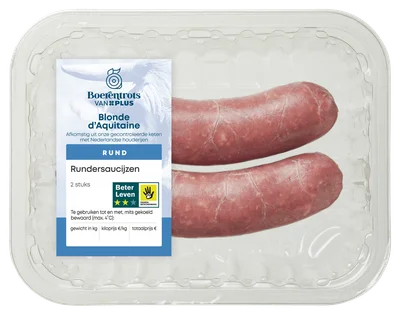 PLUS Boerentrots Rundersaucijzen 2 stuks Stuk 190 g