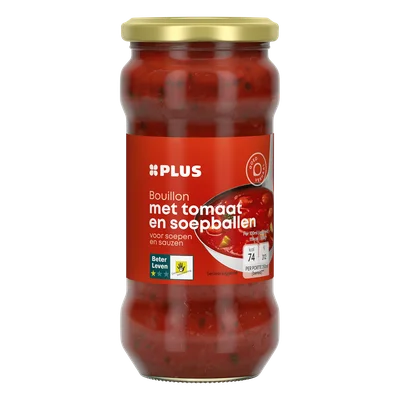 PLUS Bouillon met tomaat en soepballen