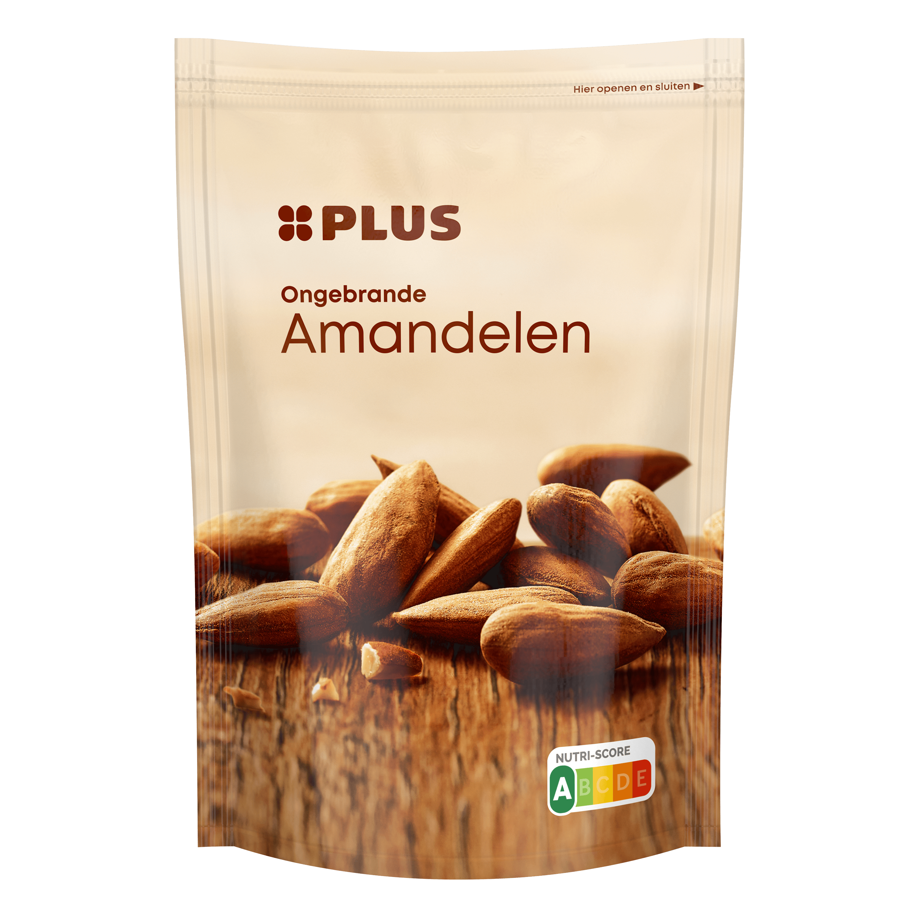 PLUS Amandelen ongebrand en ongezouten Stazak 200 g