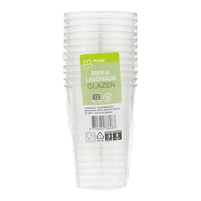 PLUS Bierglas 250ml Zak 12 st