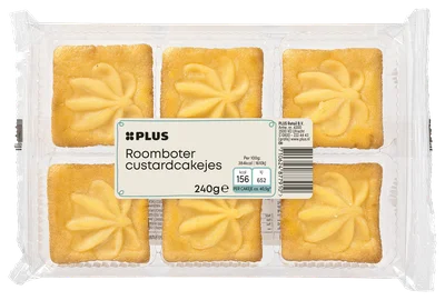 PLUS Custard cakejes Tray 6 st