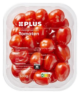 PLUS Snoeptomaten rood Tray 500 g