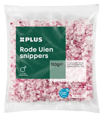 PLUS Rode uien snippers Zak 150 g