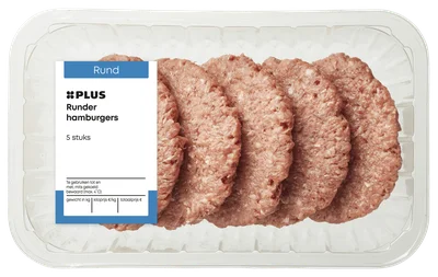 PLUS Runder hamburgers 5 stuks