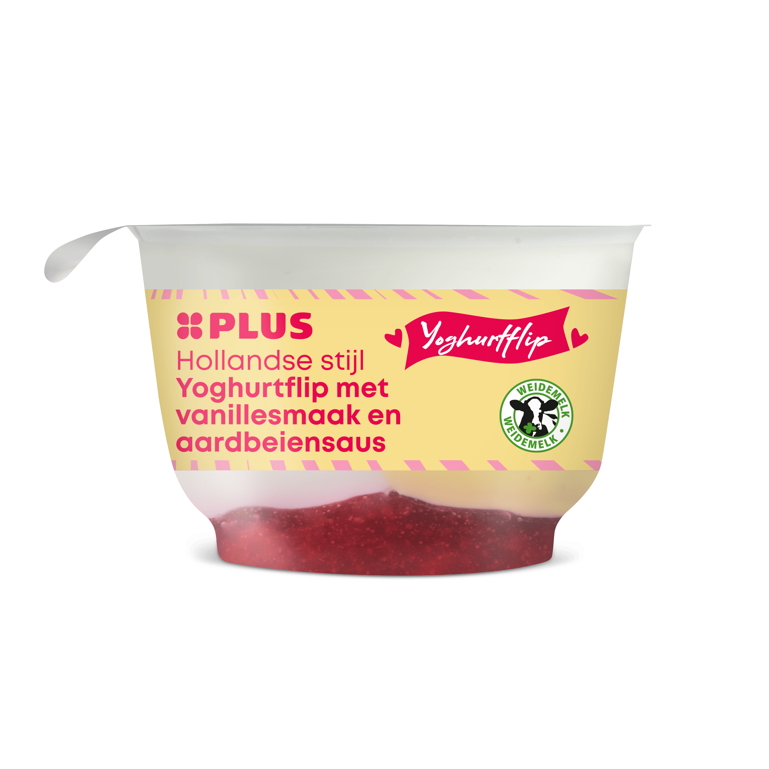 PLUS Hollandse st vlaflip van aardb Beker 150 g