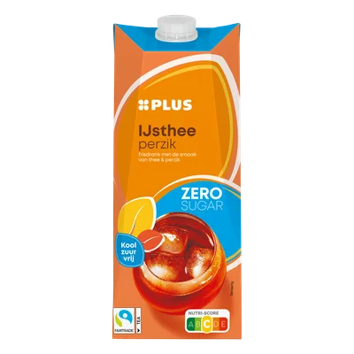 PLUS IJsthee peach zero Pak 1500 ml