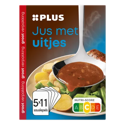 PLUS Jus met uitjes 5 pak Doos 90 g