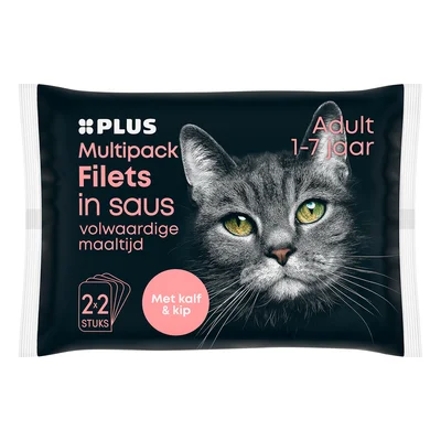 PLUS Filet in saus kip &amp; kalf Zakje 4 st