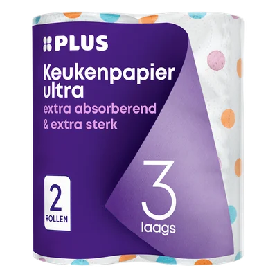 PLUS Keukenpapier 3-laags decor