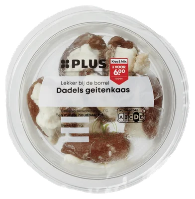 PLUS Dadels geitenkaas Bakje 80 g