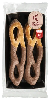 PLUS Korenlanders Reuze krakelingen met chocolade Doos 190 g