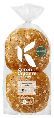 PLUS Korenlanders Waldkorn bollen Zak 4 st