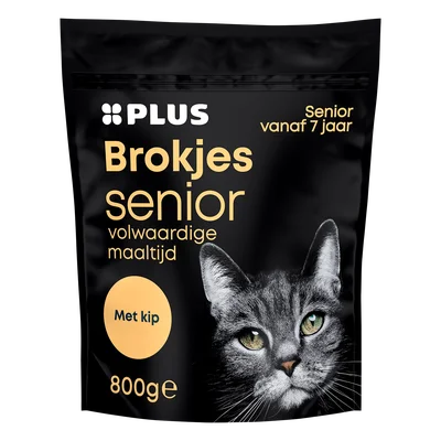 PLUS Premium kattenbrokjes senior kip Stazak 800 g