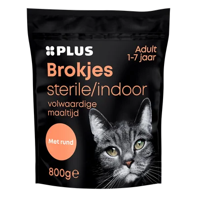 PLUS Premium kattenbrokjes steril rund Stazak 800 g