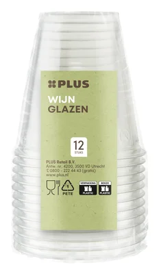 PLUS Wijnglazen Krimp 12 st