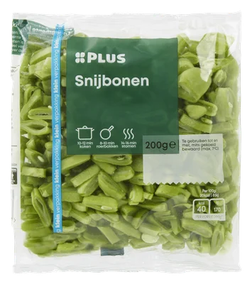 PLUS Snijbonen gesneden Zak 200 g