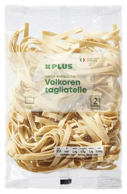 PLUS Tagliatelle volkoren Zak 250 g