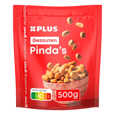 PLUS Pinda's gezouten 500 gram Zak 500 g