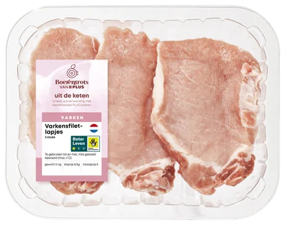 PLUS Varkensfiletlapjes 3 stuks 375 gram