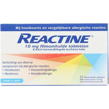 Reactine Tabletten bij hooikoorts of allergie 10 mg, 21 stuks
