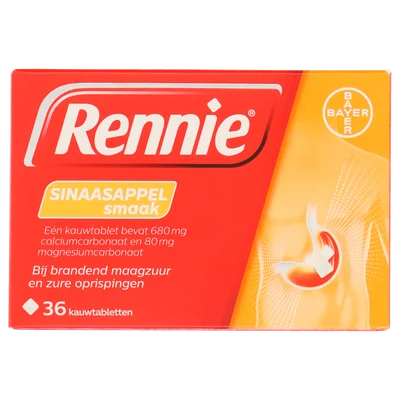 Rennie Maagtabletten sinaasappel Doos 36 st