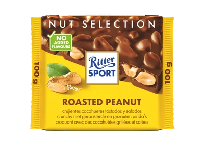 Ritter Sport Chocoladereep geroosterde pinda's Wikkel 100 g