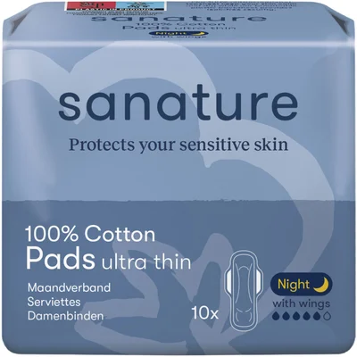 Sanature Katoenen maandverband ultra night