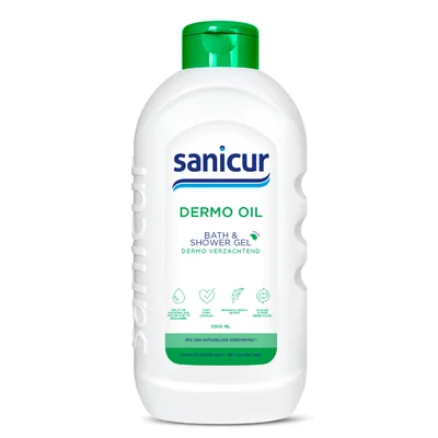 Sanicur Bad- en douchegel dermo olie Fles 1000 ml