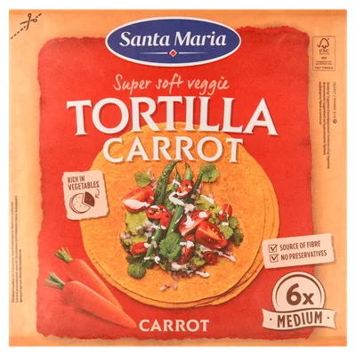 Santa maria Wortel Tortilla Wrap Medium Zak 240 g