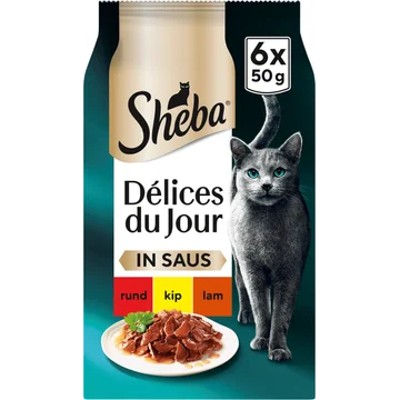 Sheba Kattenvoer Délices du Jour - Traiteur Selectie in saus Natvoer - 6 x 50 g