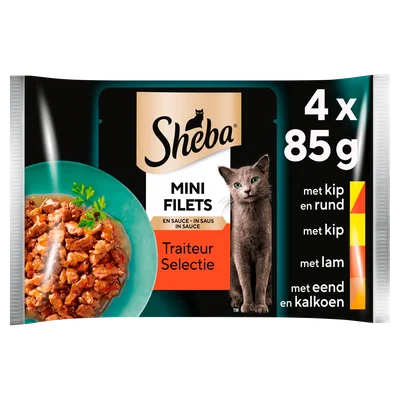 Sheba Maaltijdzakjes mini filets in saus Pak 4 st